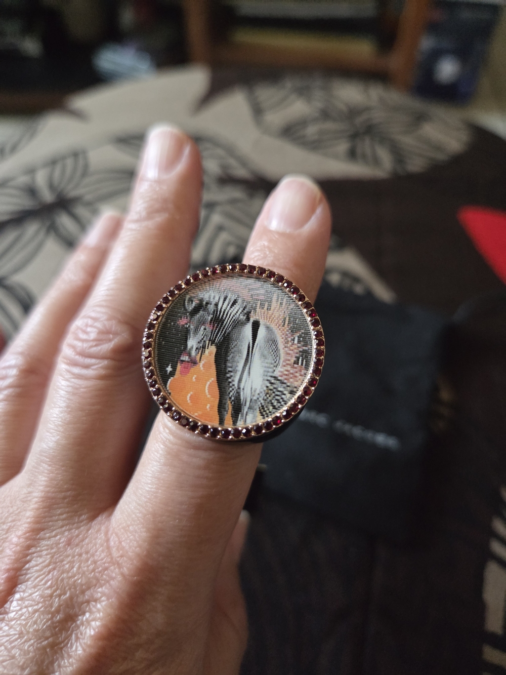 🦓Marc Jacobs Round Zebra Motif Fashion Ring✨️